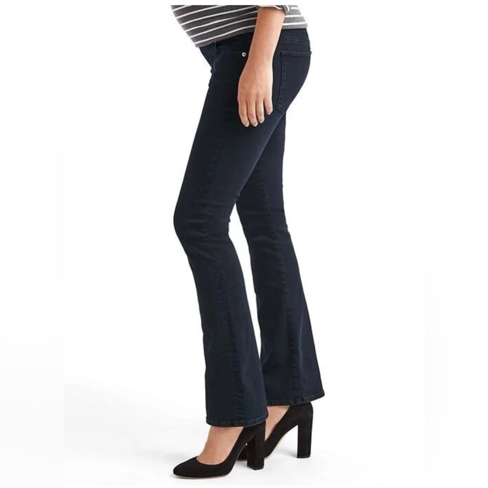 Gap Maternity Full Panel Dark Rinse Baby Boot Stretch Jeans Size 27 R - Picture 3 of 14